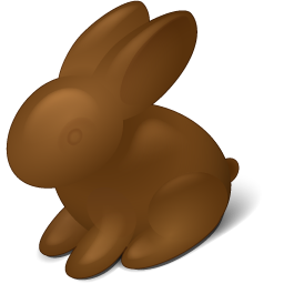 A drawing of a chocolate rabbit
